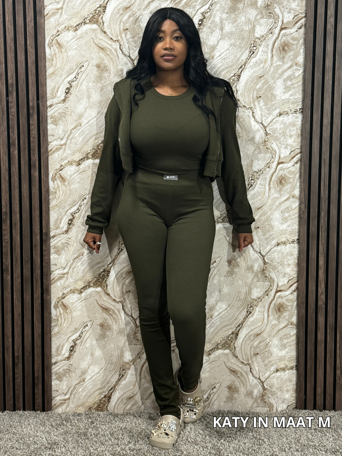 Groene Hoodie Legging Set Plussize