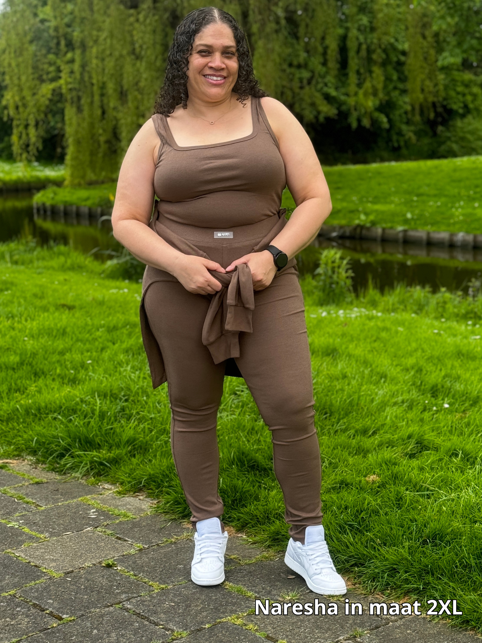 Bruin lounge kleding set/ plussize 