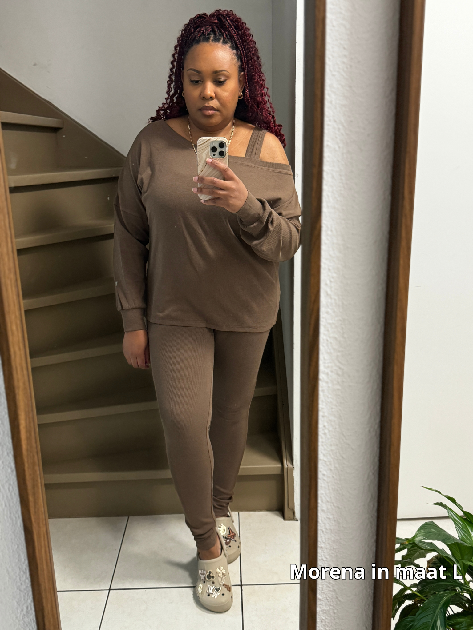 Bruin lounge wear S t/m 4XL