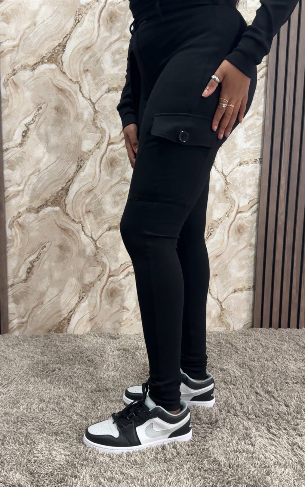 zwarte cargo legging met riem, beste van Nederland
