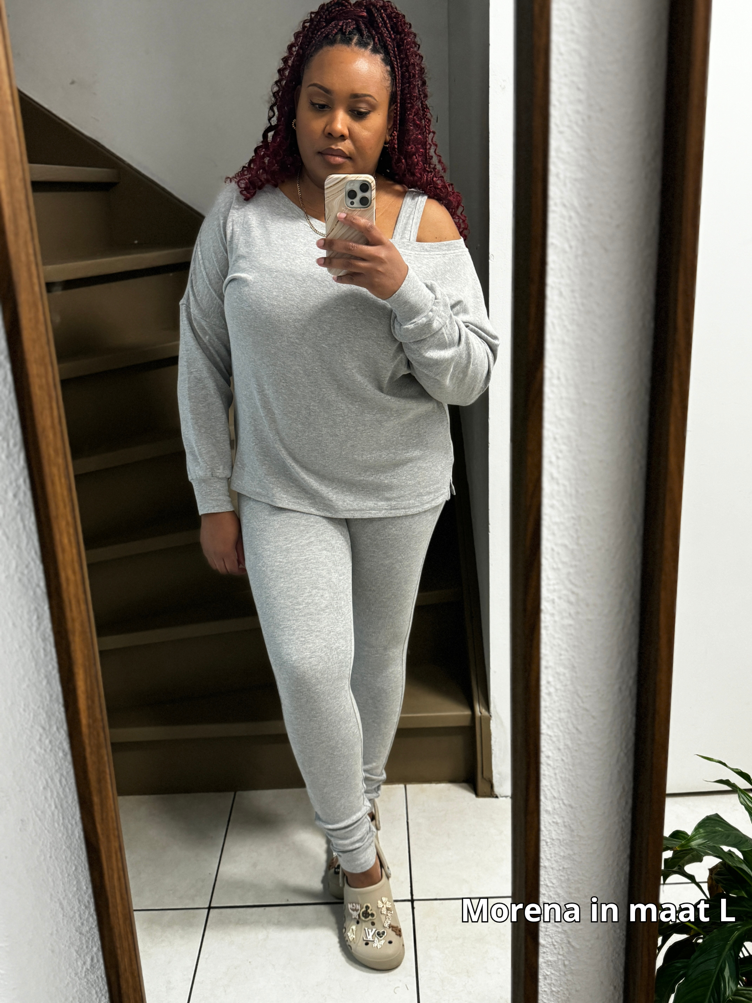 Grijs lounge kleding maat S t/m 4XL