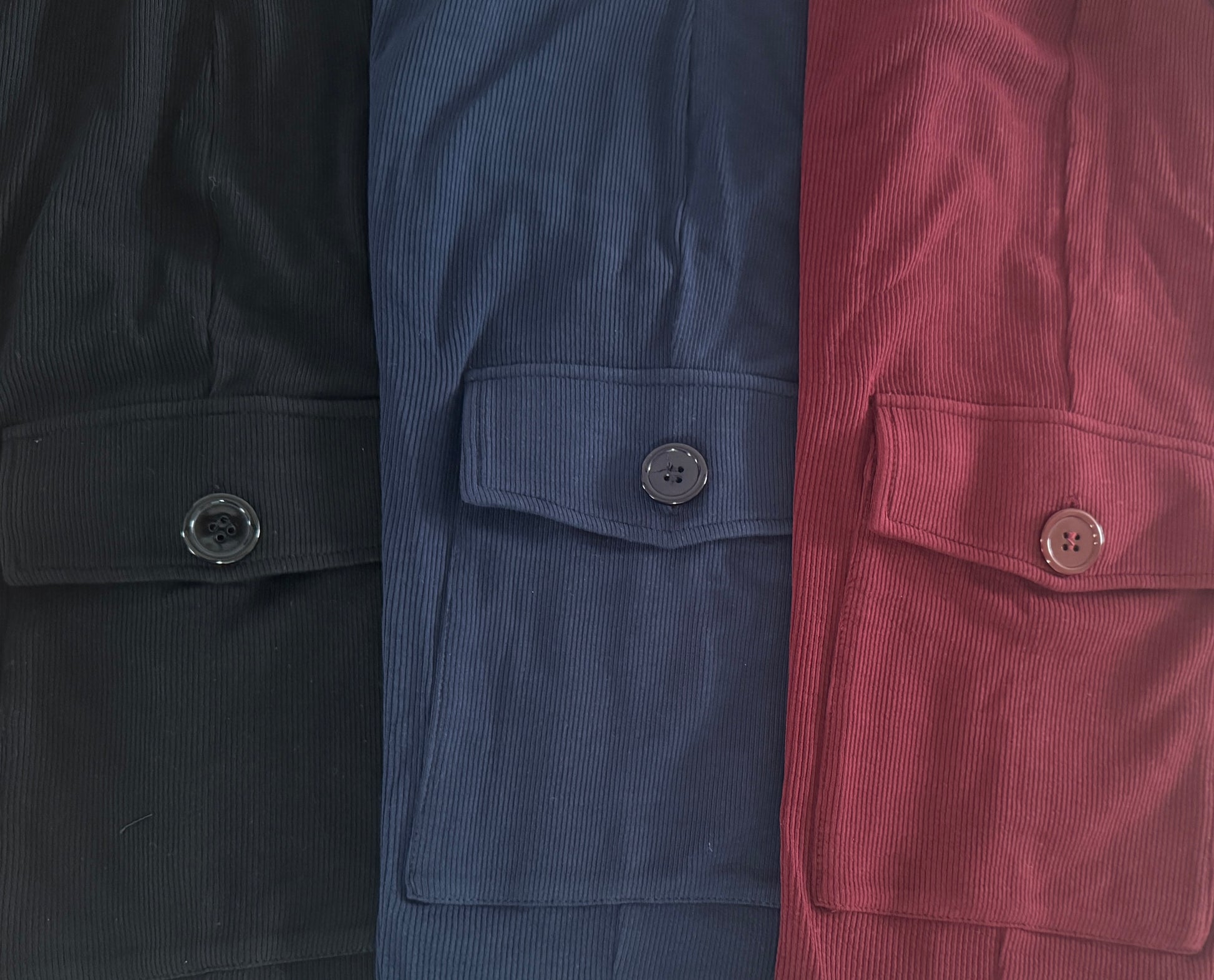 Cargo legging set met geribde stof, ook in plussize