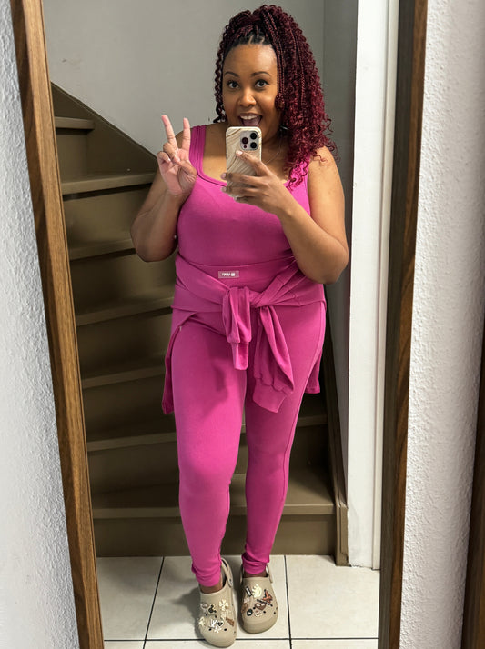 Roze/ fuchsia legging set
