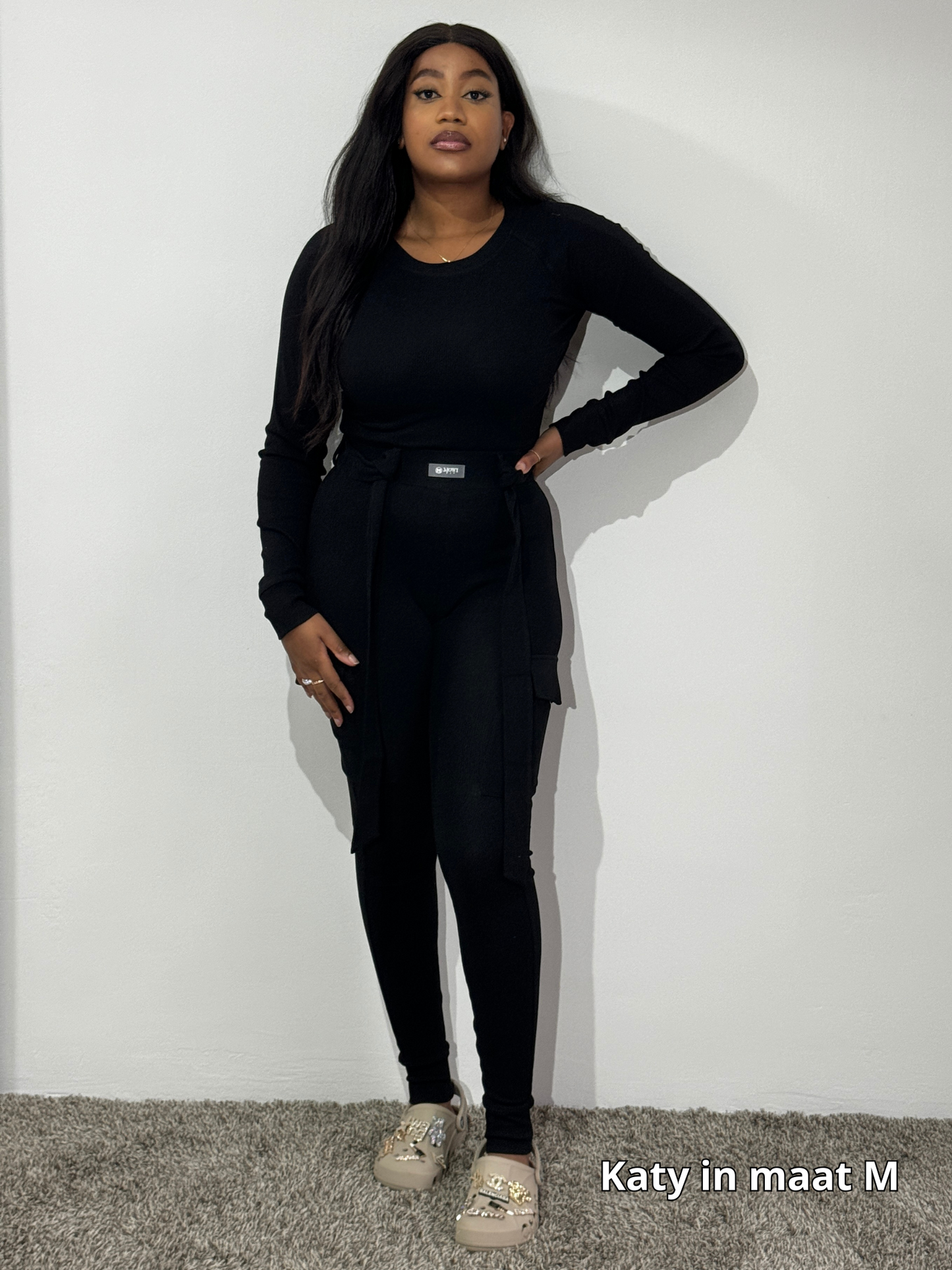 Zwart Cargo Legging Set