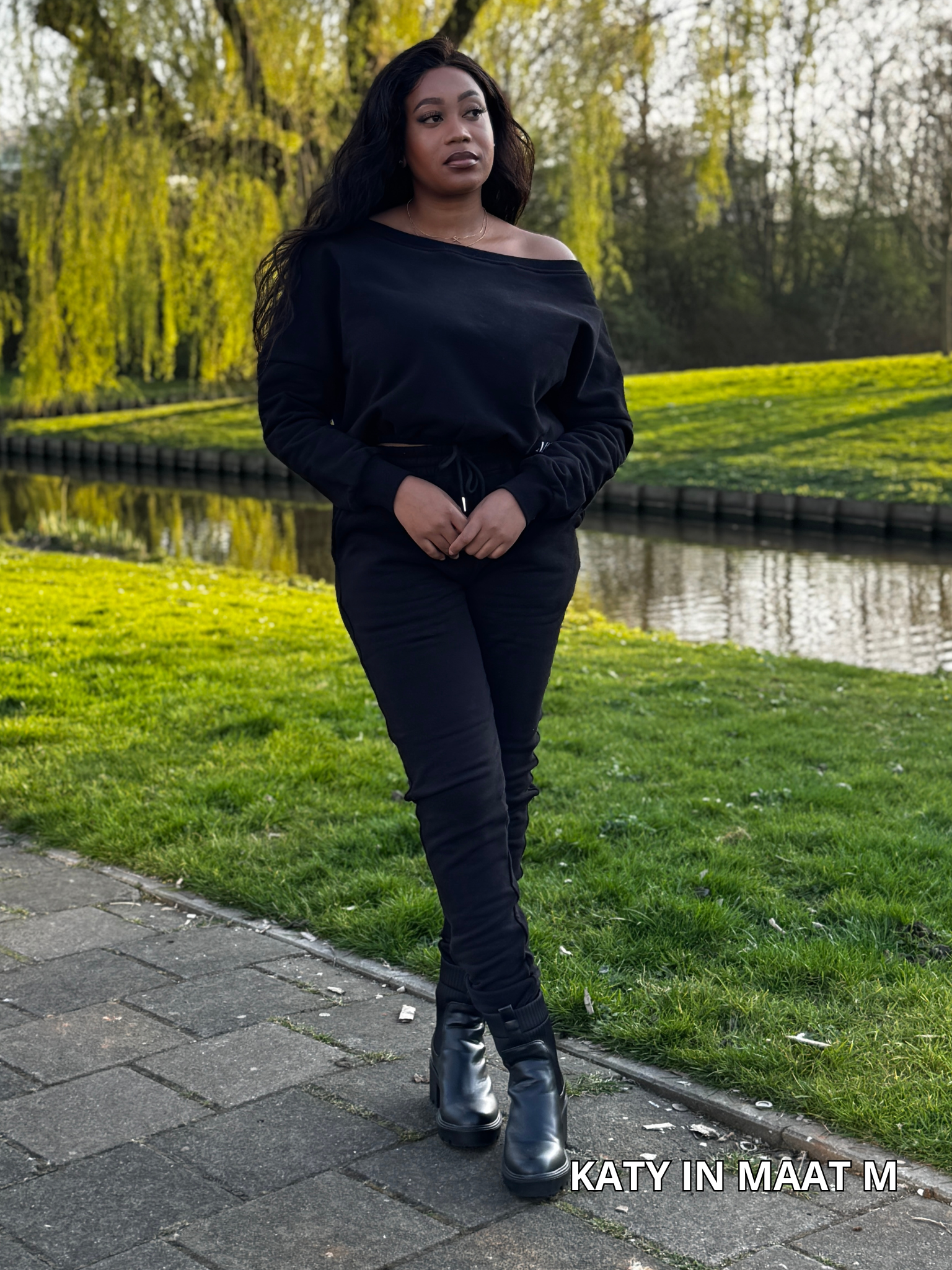 Zwarte dames tracksuit