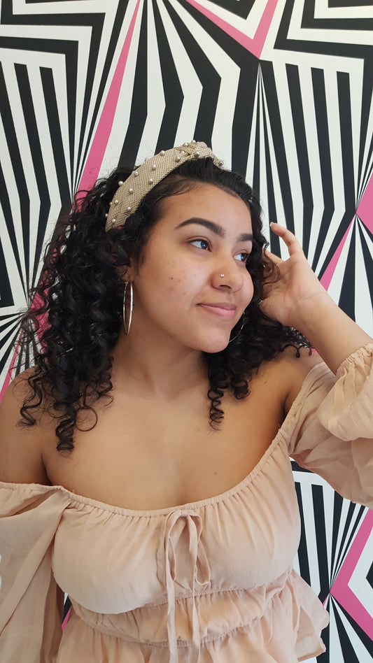 Taupe Parel Diadeem